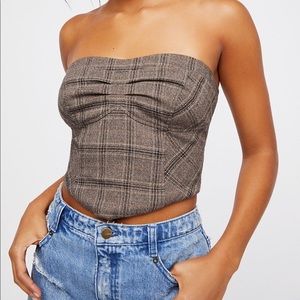 Free People Plaid Cropped Top